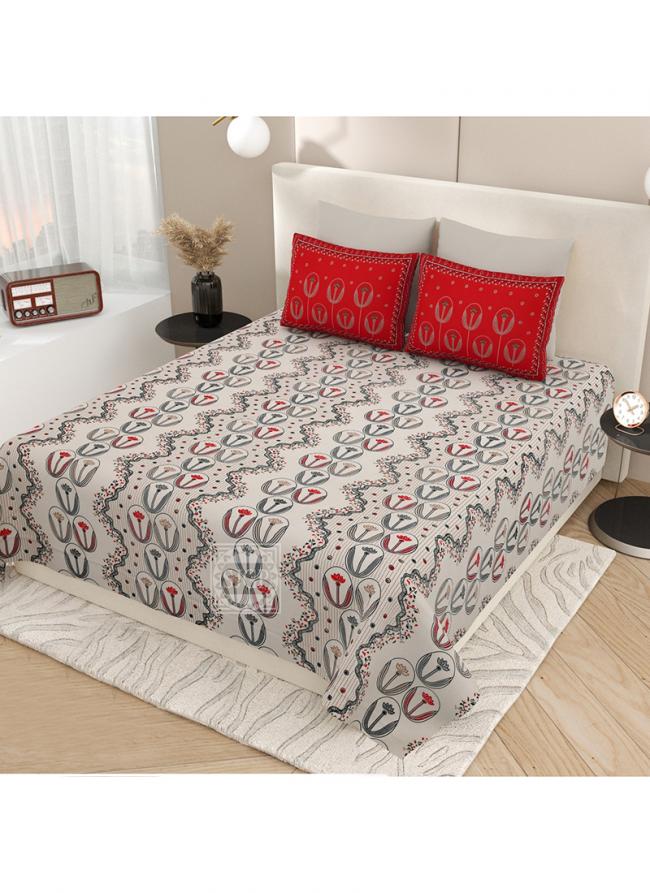 Cotton Grey   Printed Bedsheets( 108*108)